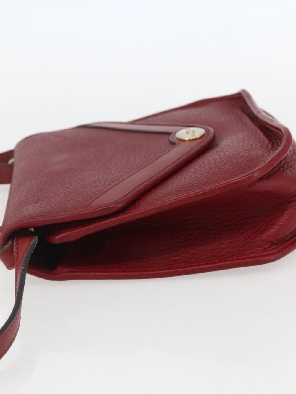 Christian Dior Hand Bag Leather 2way Red Gold Auth BA8209 - Picture 4 of 16
